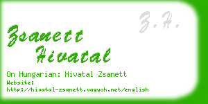 zsanett hivatal business card